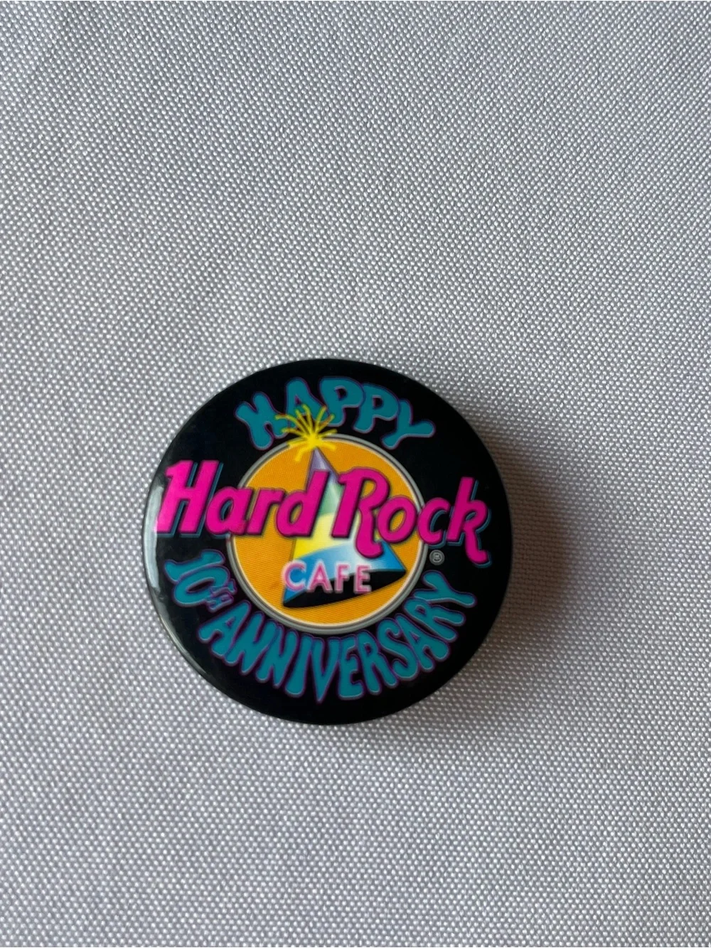 Vintage 1981 Hard Rock Cafe 10th Anniversary Staff Uniform Pinback Button